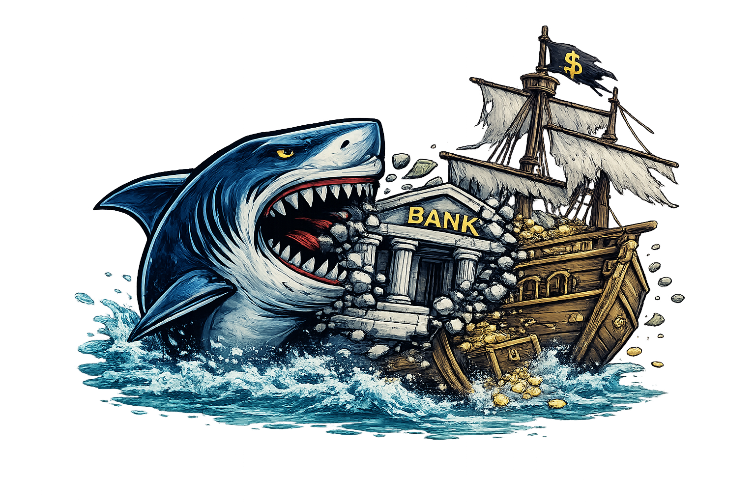 Bankruptcy Shark Mascot